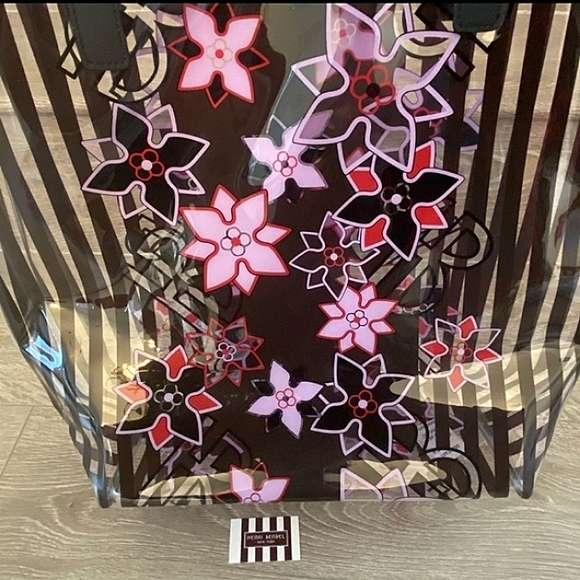 👛  Henri Bendel Clear Striped Tote Shoulder Bag NEW - Picture 2 of 5